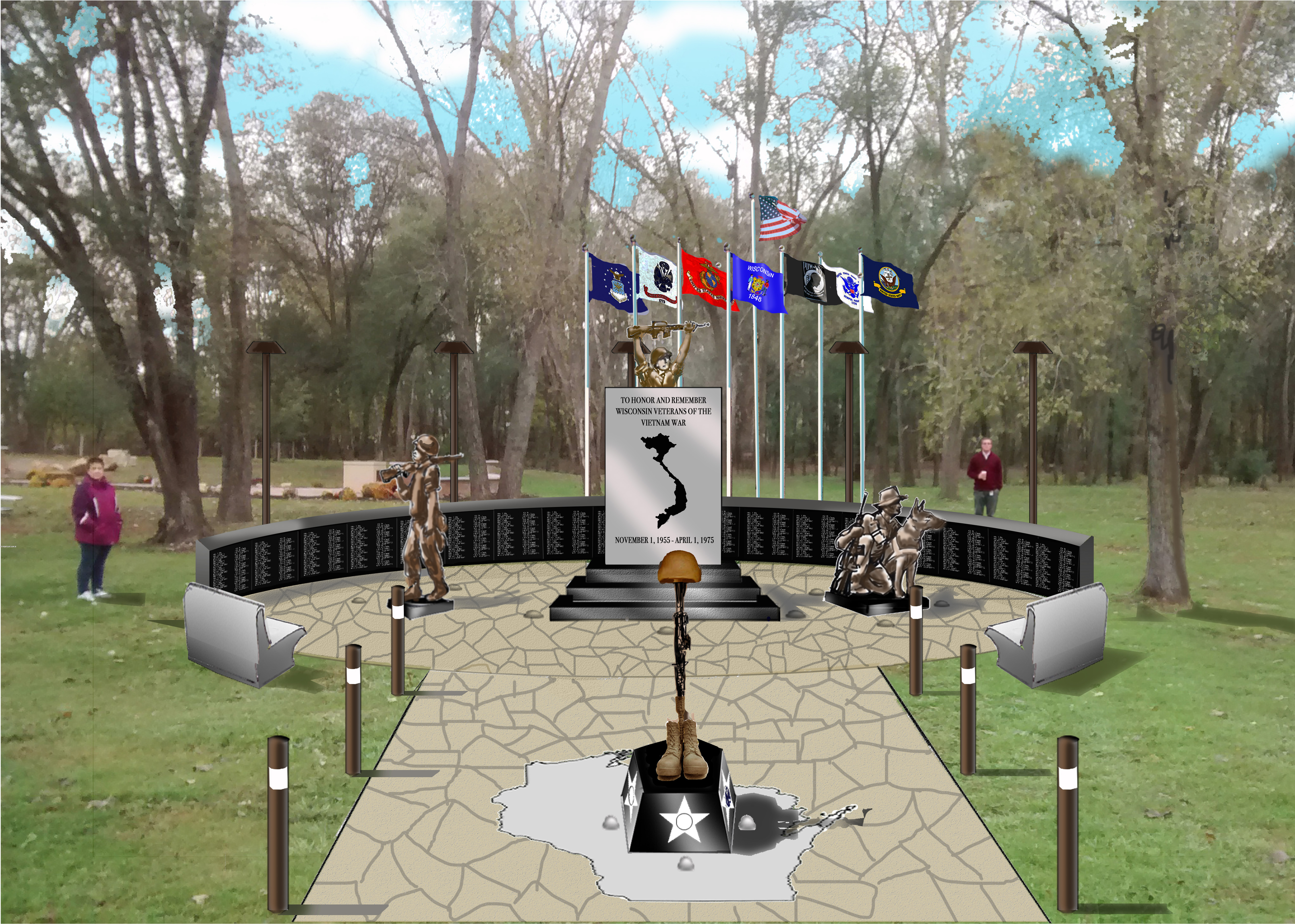 Artist Rendering of the WI Vietnam War Memorial